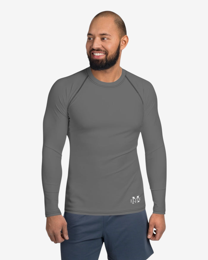 'I AM ELITE' Grey Performance Long Sleeve Top