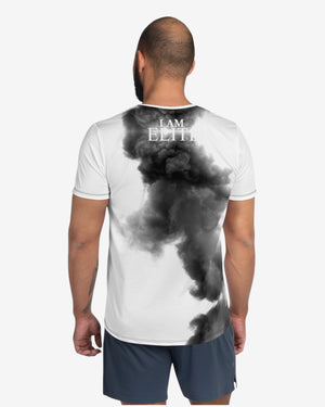 White Smoke Print Athletic T-shirt