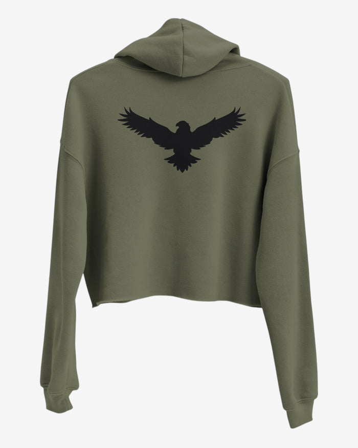 Eagle Print Crop Hoodie