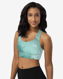 Mint Marble Print Longline Sports Bra